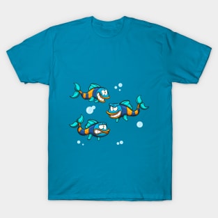 Funny Fish With Different Expressions T-Shirt